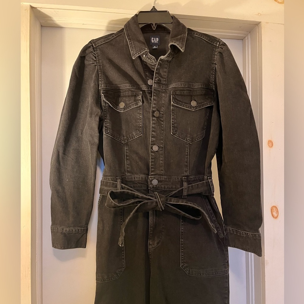 GAP Black Denim Jumpsuit